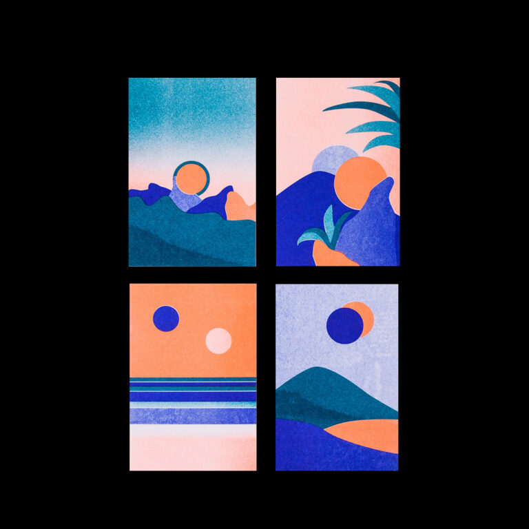 Nathalie Bihan - Equinoxe - Lot de 4 cartes