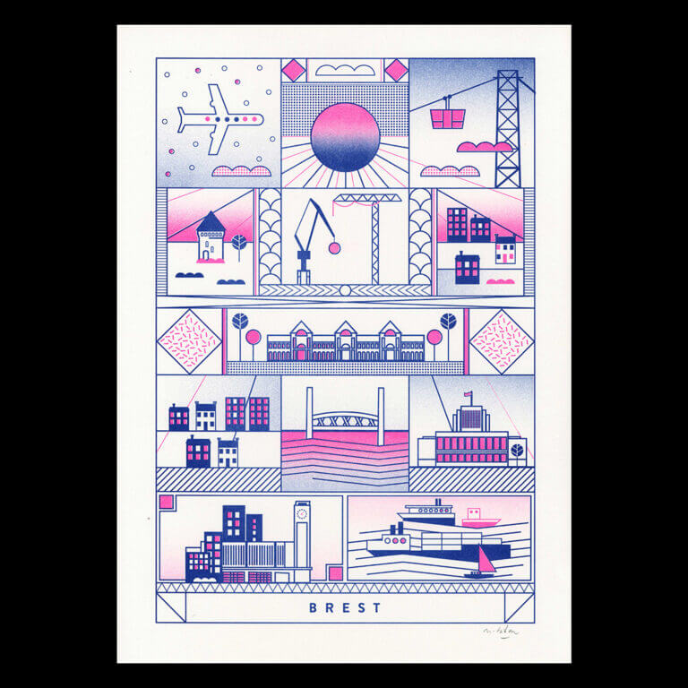 Nathalie Bihan - Brest rose et bleu